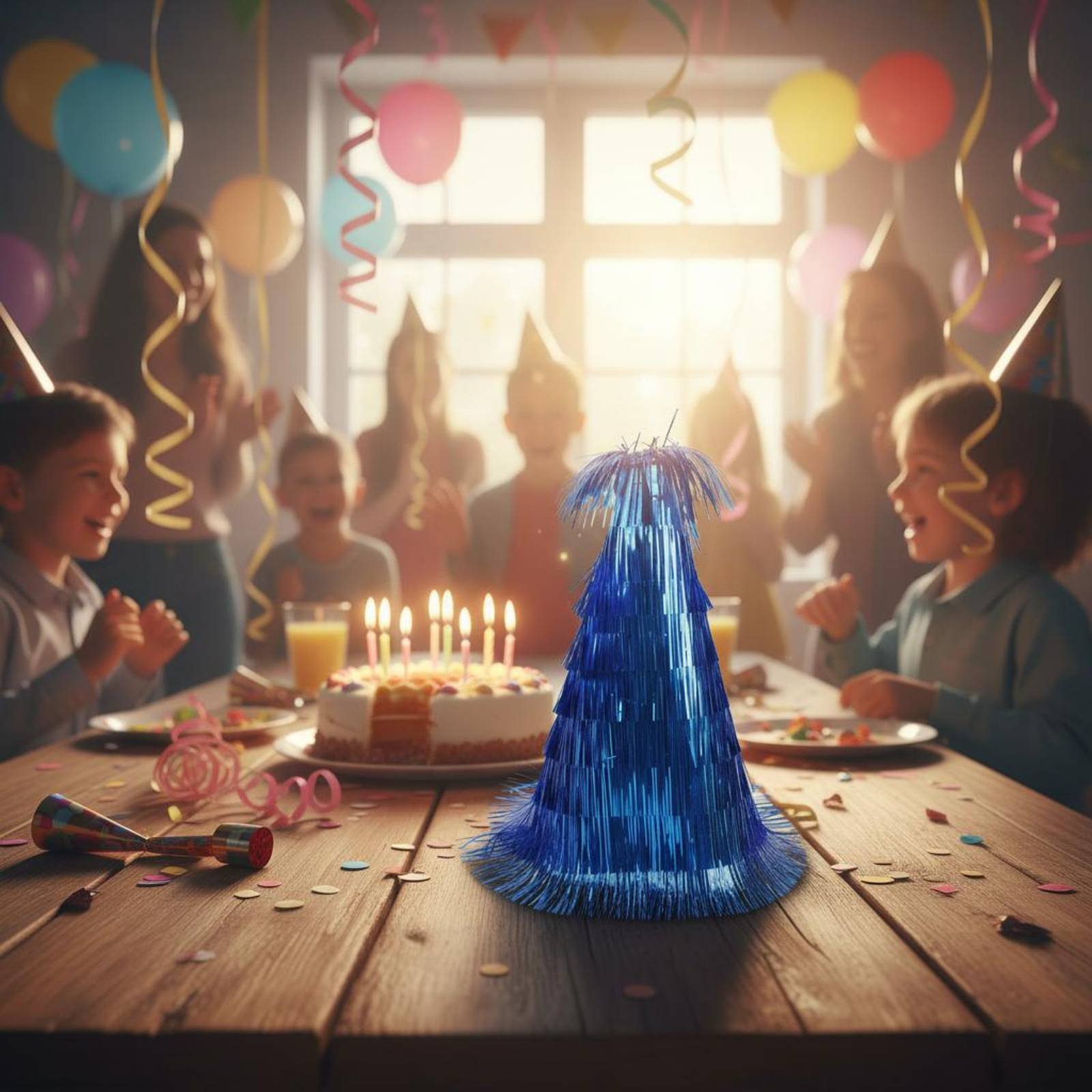 Party Hat Cone - Tinsel Cone Hat Colorful Choices Fringed