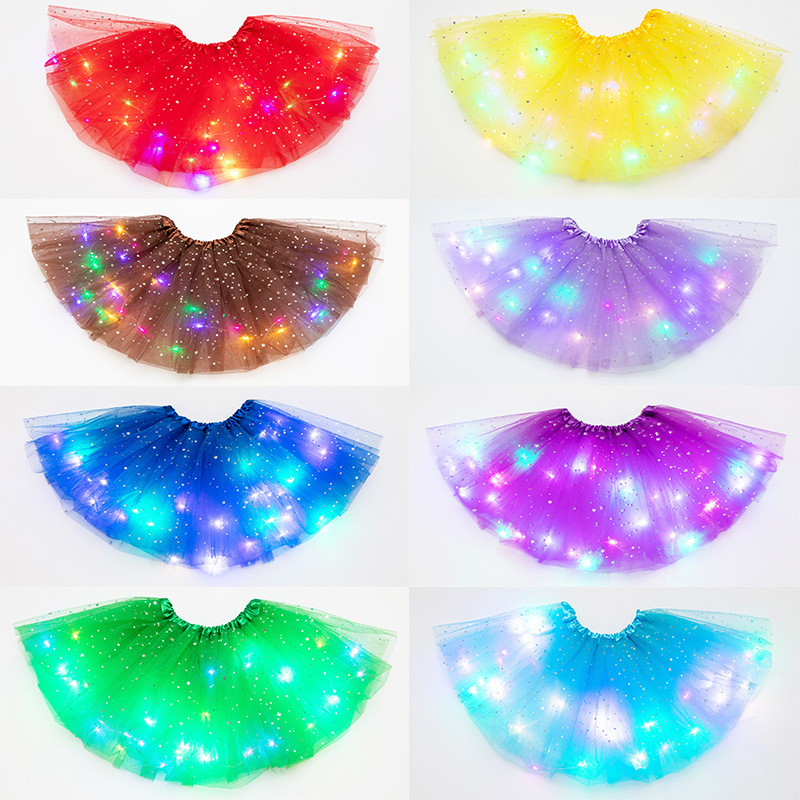 Glitter Tablecloth - Luminous LED Fluffy Skirt Girls Layered