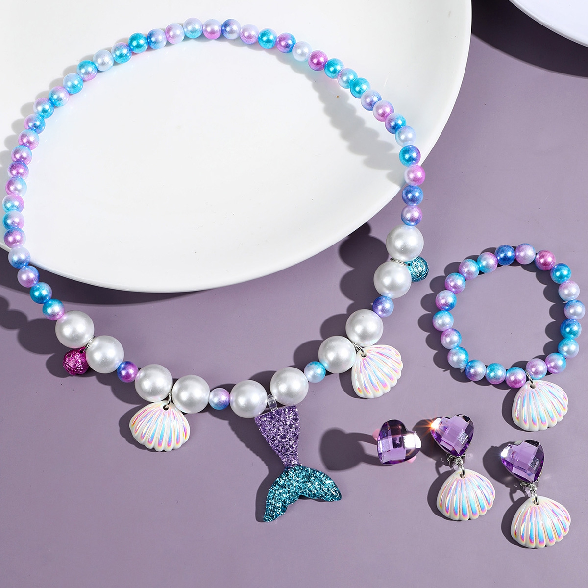 Event & Party Supply - 5Pcs/set Girl Princess Mermaid Shell Charm