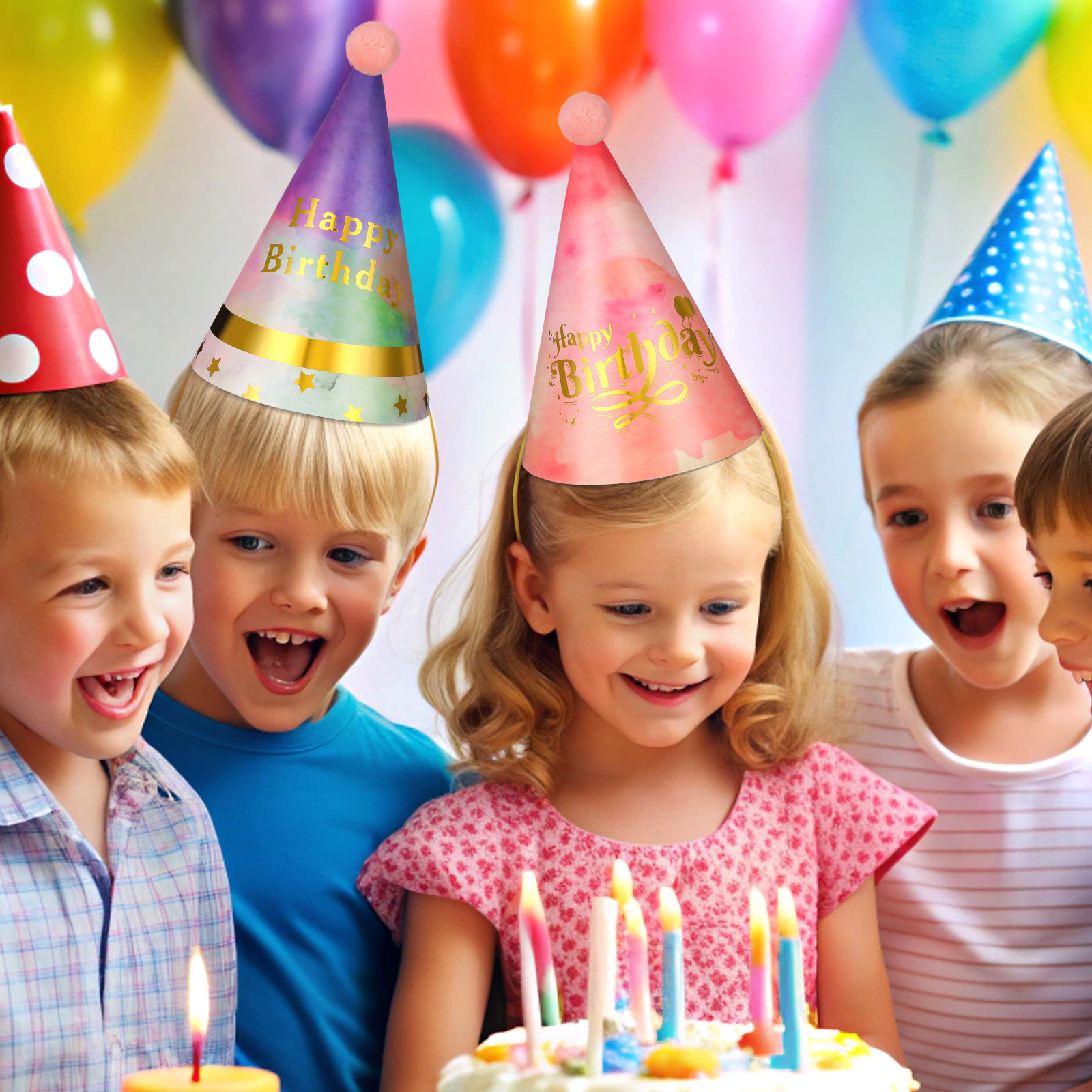 Party Hat Cone - 8Pcs Birthday Party Cone Hats for