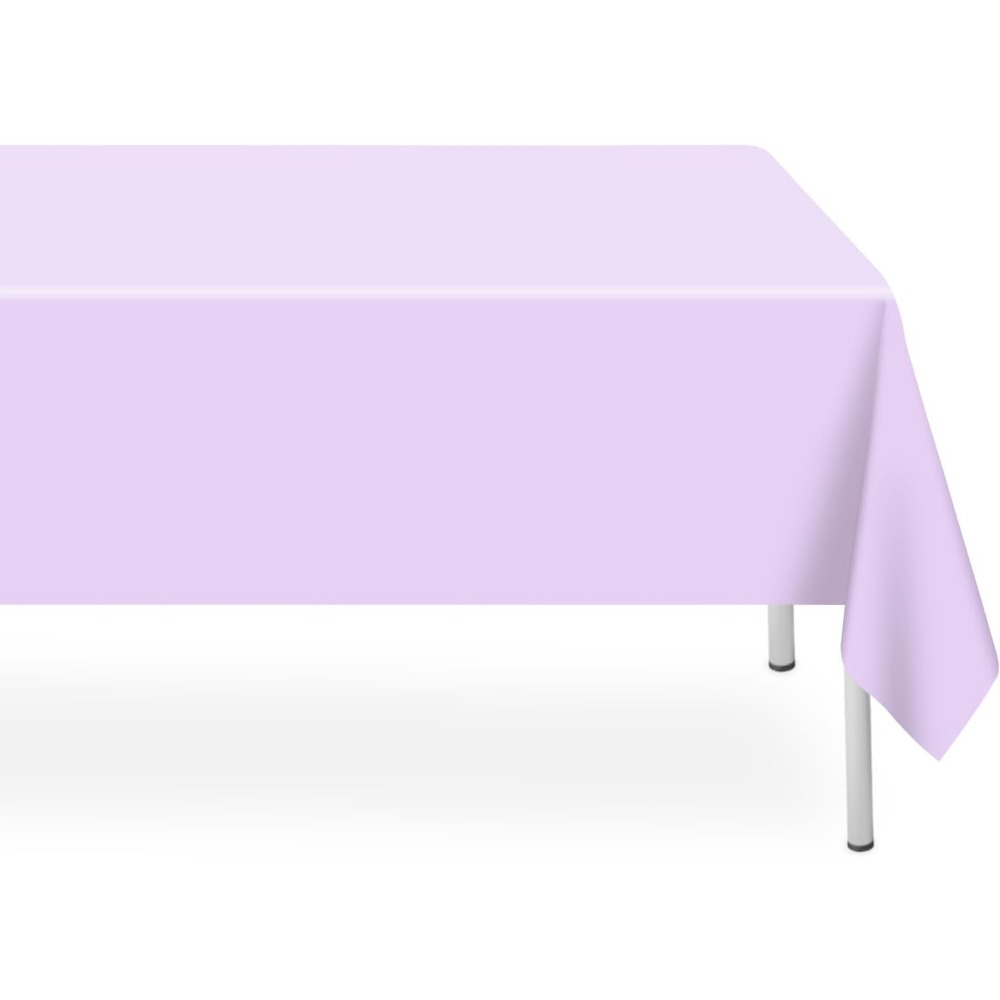 Table Cloth Disposable - Light Purple Disposable Tablecloths, Rectangular Plastic