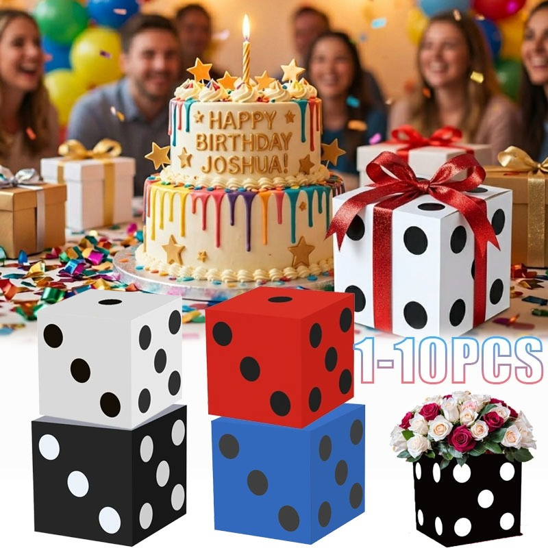 1-10PCS Casino Party Paper Dic - огляд і ціна Event Party Box