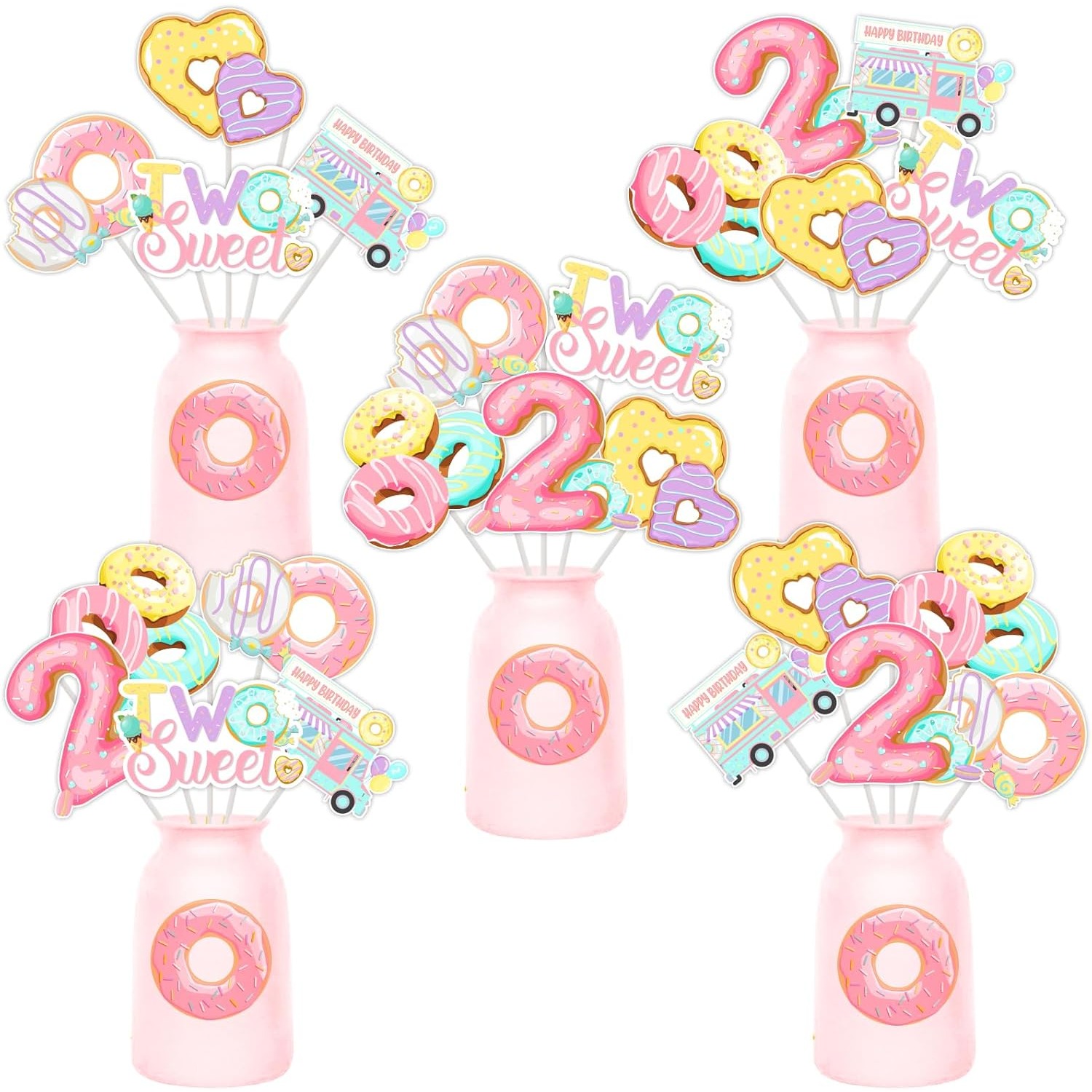 Donut 2nd Birthday Centerpiece - огляд і ціна Centerpiece Stick