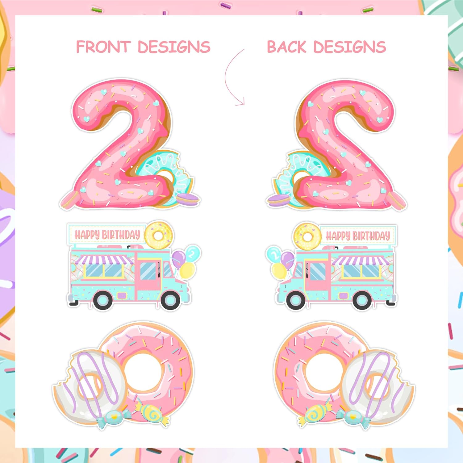 Donut 2nd Birthday Centerpiece - огляд і ціна Centerpiece Stick