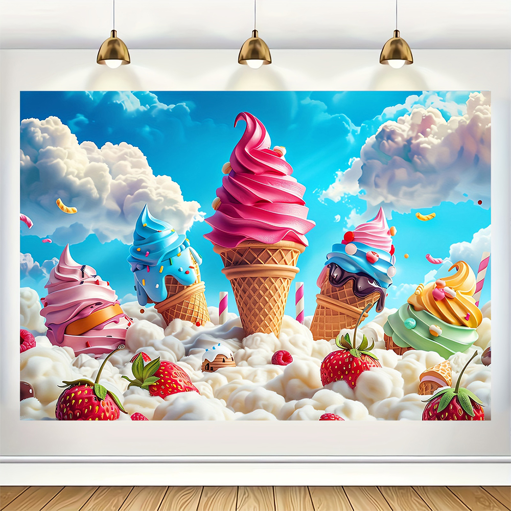 Sweet Ice Cream Theme Backdrop - огляд і ціна Dessert Table Backdrop