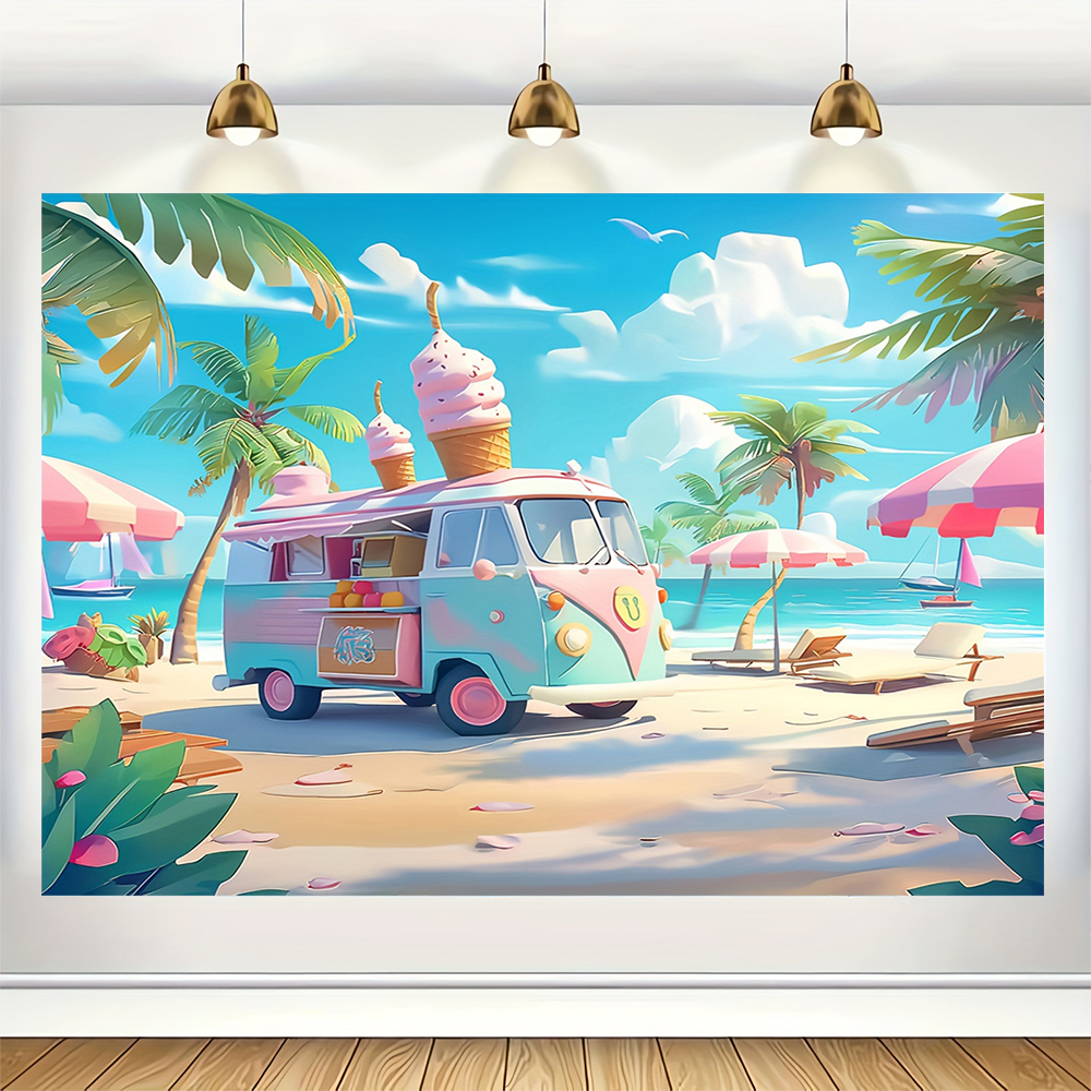 Sweet Ice Cream Theme Backdrop - огляд і ціна Dessert Table Backdrop