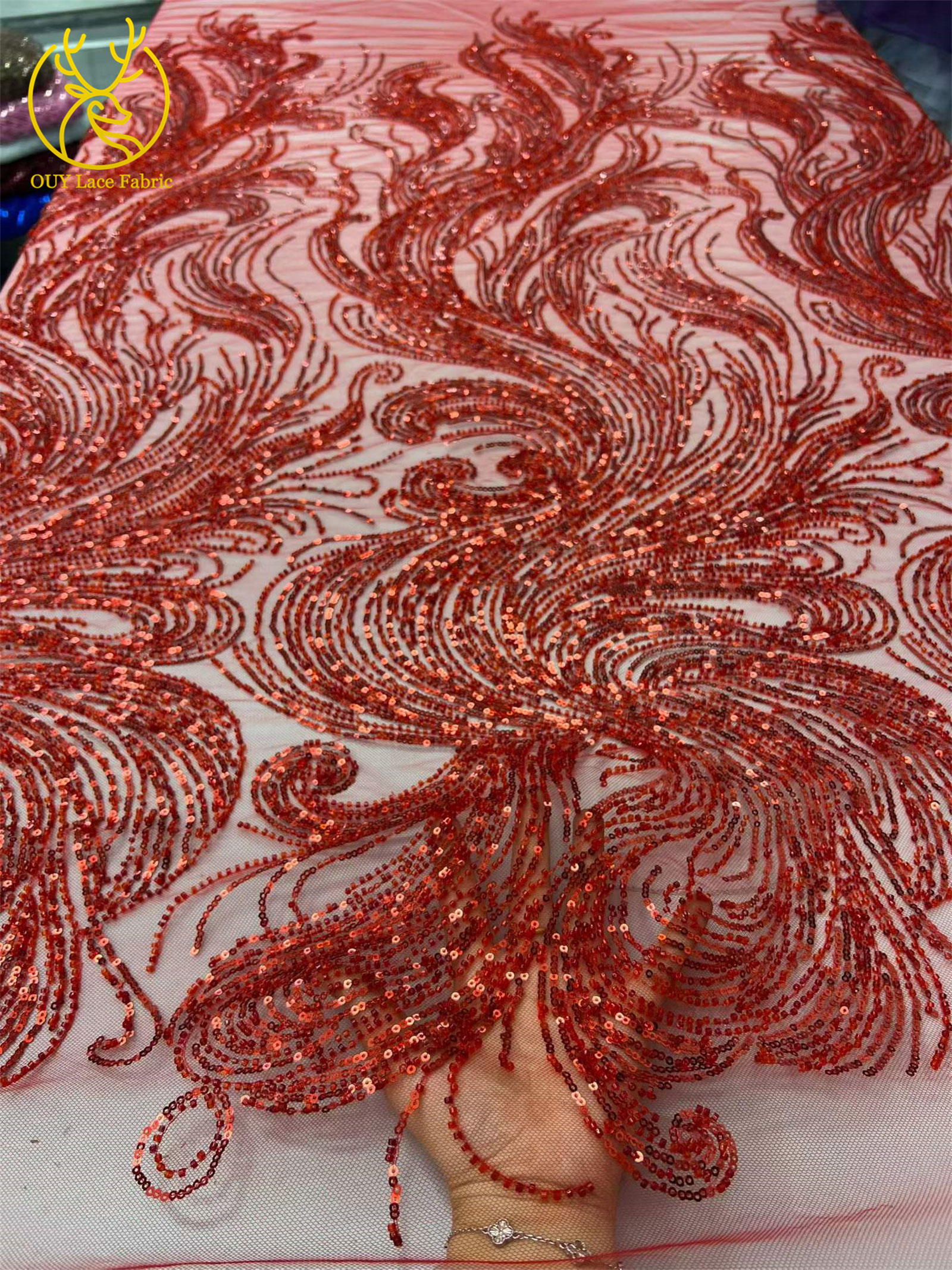 Royal Blue Beaded Sequins Lace - огляд і ціна Glitter Tablecloth