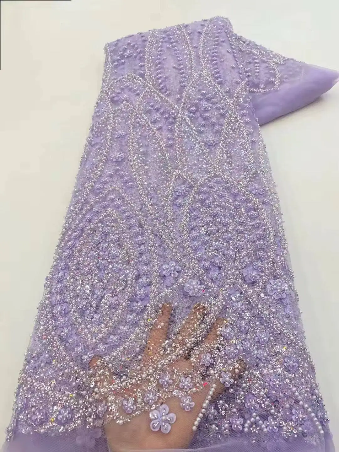 Sky Blue African Beaded Tulle  - огляд і ціна Glitter Tablecloth