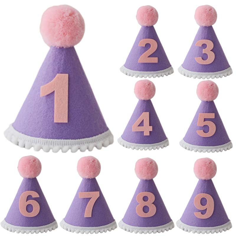 Purple Birthday Hat 1 2 3 4 5  - огляд і ціна Party Hat Cone