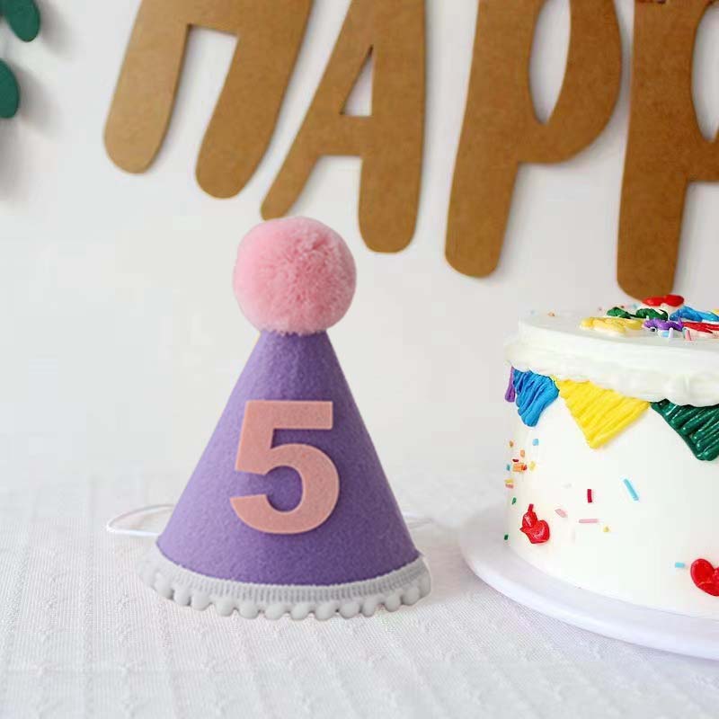 Purple Birthday Hat 1 2 3 4 5  - огляд і ціна Party Hat Cone