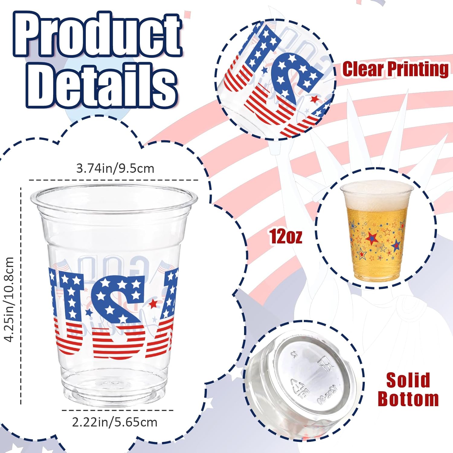 GuassLee 50pcs 250th Anniversa - огляд і ціна Plastic Cup 50Pcs