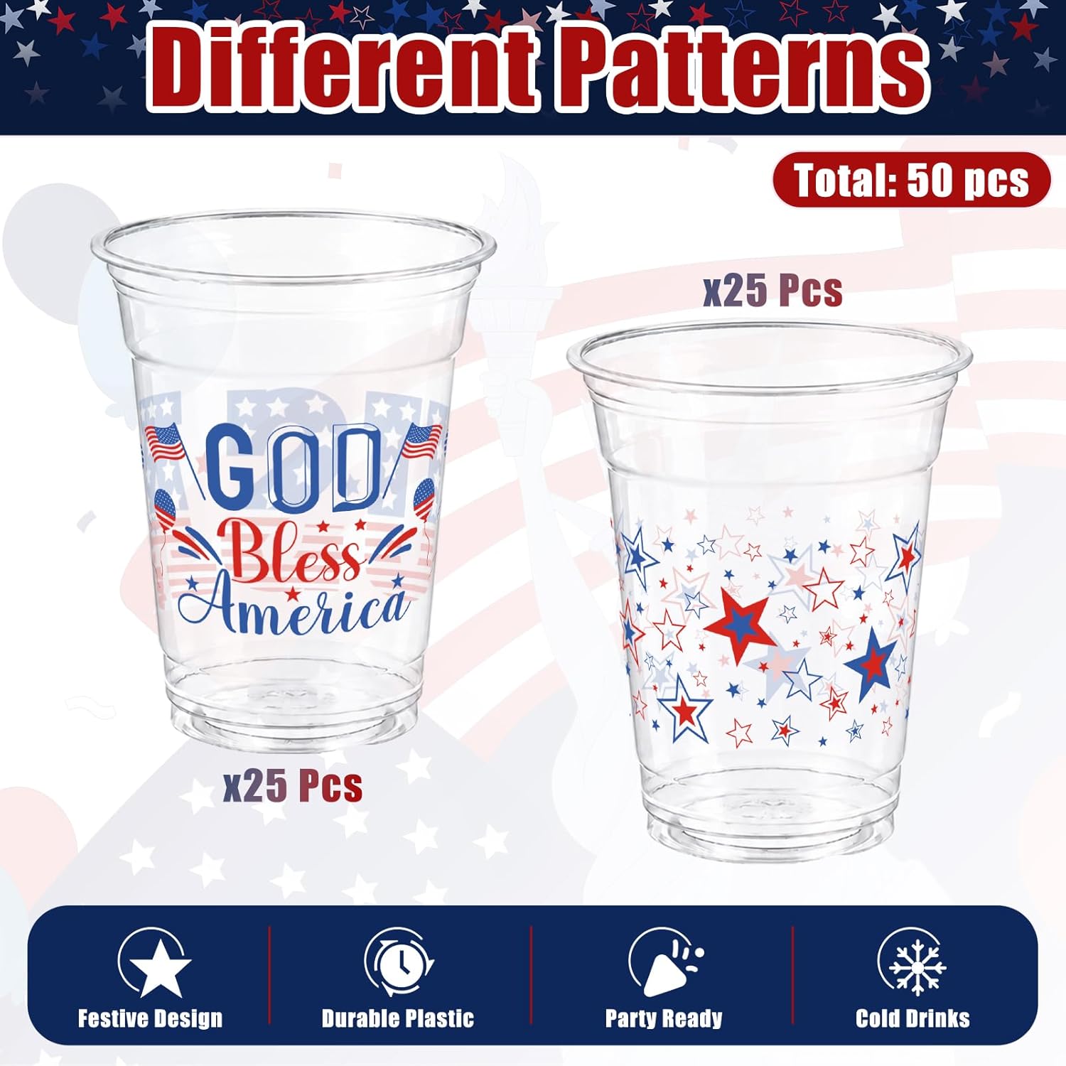 GuassLee 50pcs 250th Anniversa - огляд і ціна Plastic Cup 50Pcs