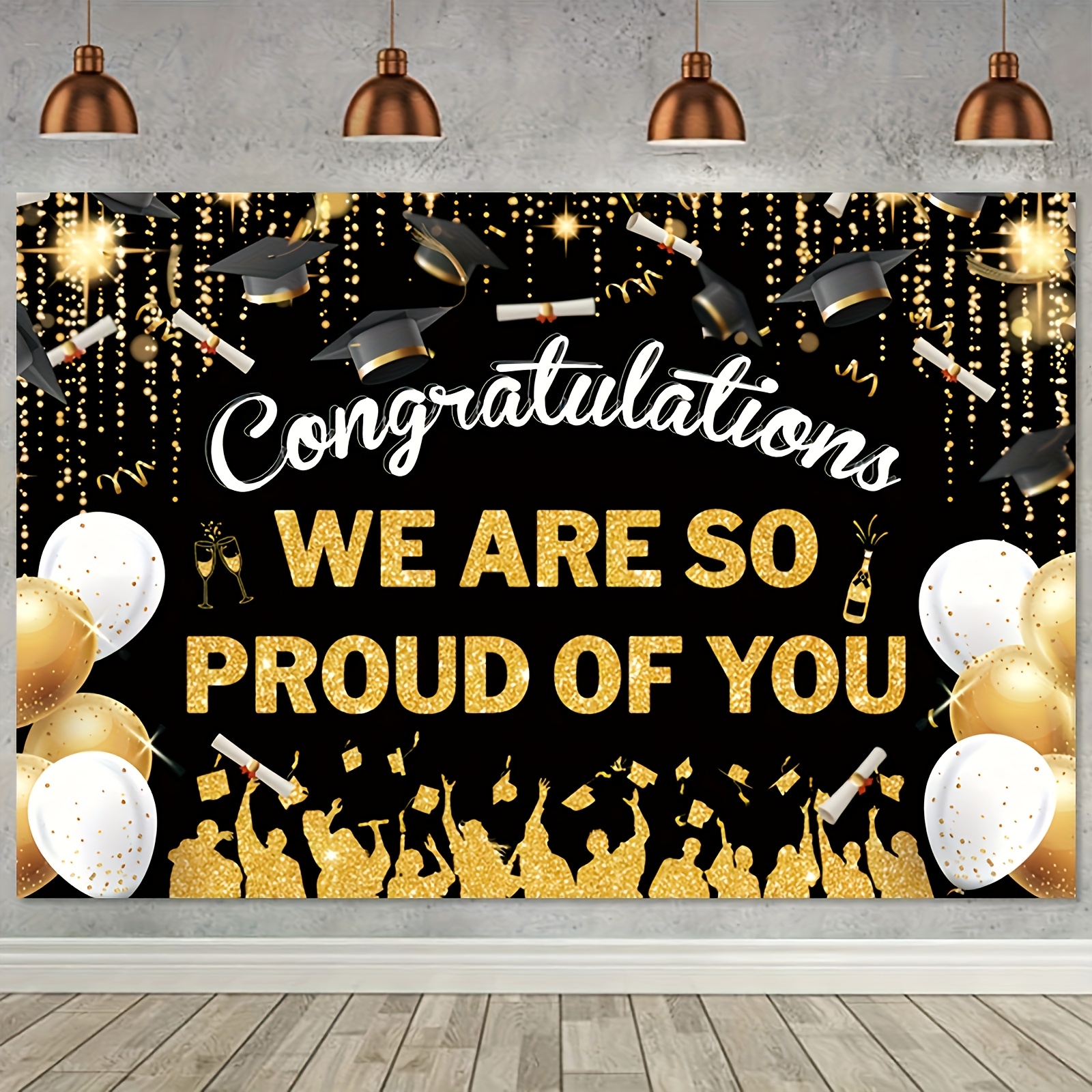 2D FlatGraduation Party Banner - огляд і ціна Party Banner Gold