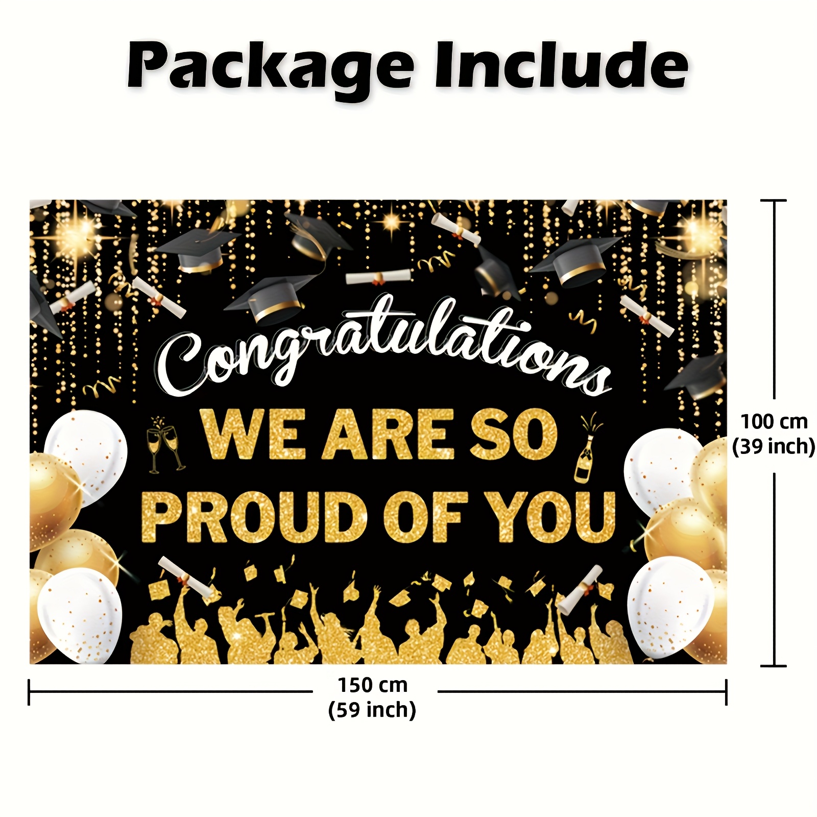 2D FlatGraduation Party Banner - огляд і ціна Party Banner Gold