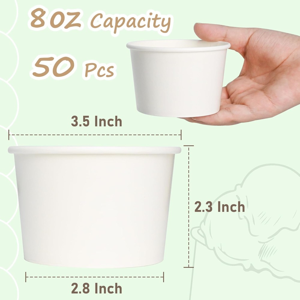 50pcs 8oz Disposable Paper Cup - огляд і ціна Plastic Cup 50Pcs
