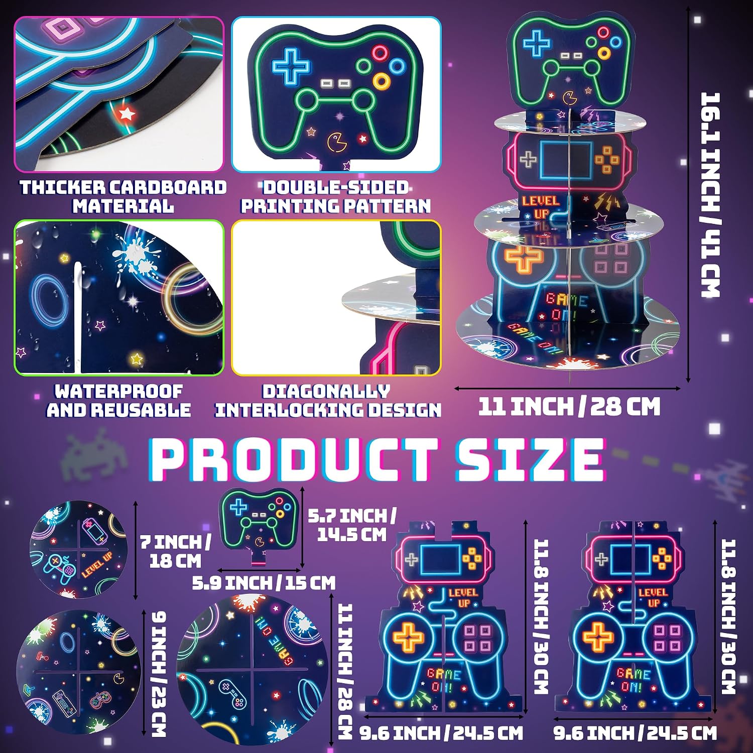Homiva Store Neon Video Game C - огляд і ціна Cupcake Stand Tier