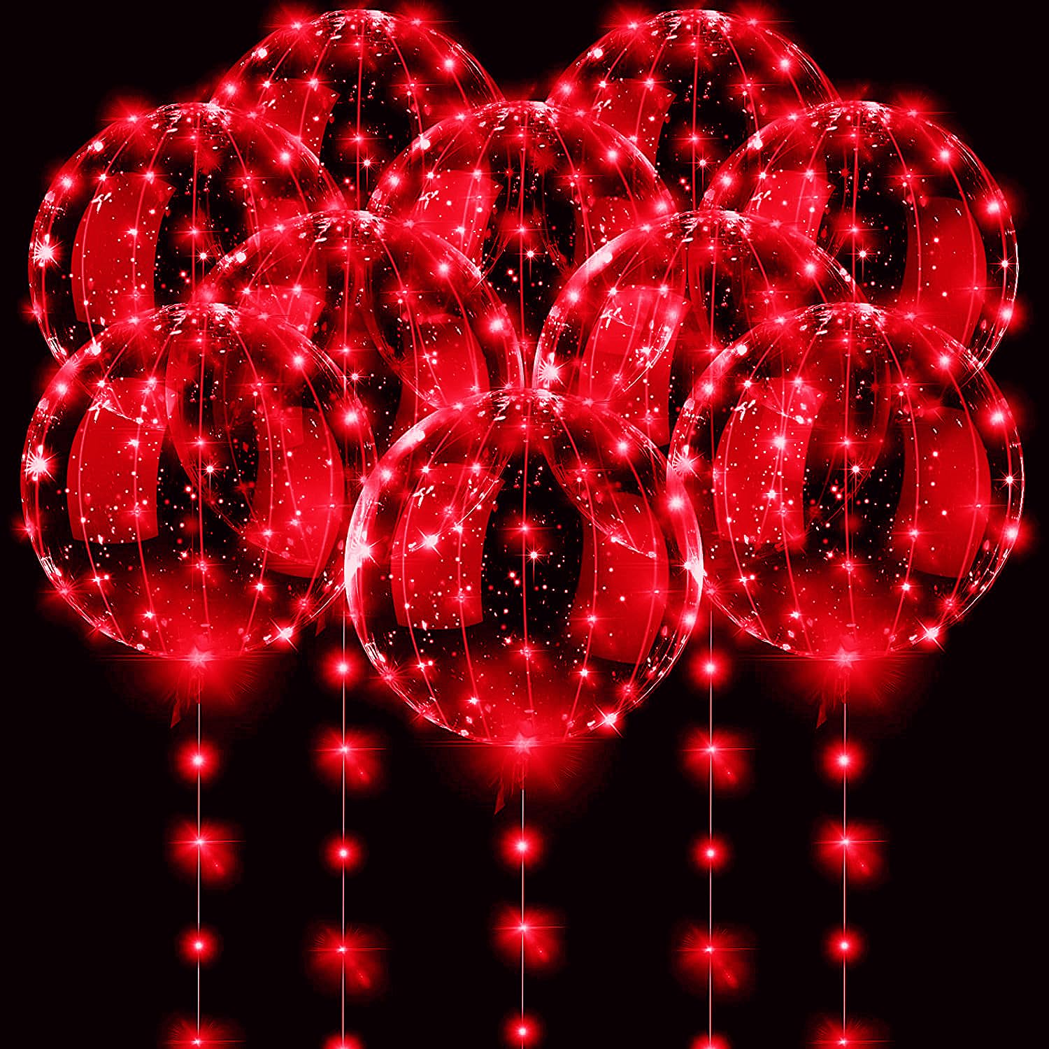 3 set Red Light Up Led Clear B - огляд і ціна Led Balloon Light