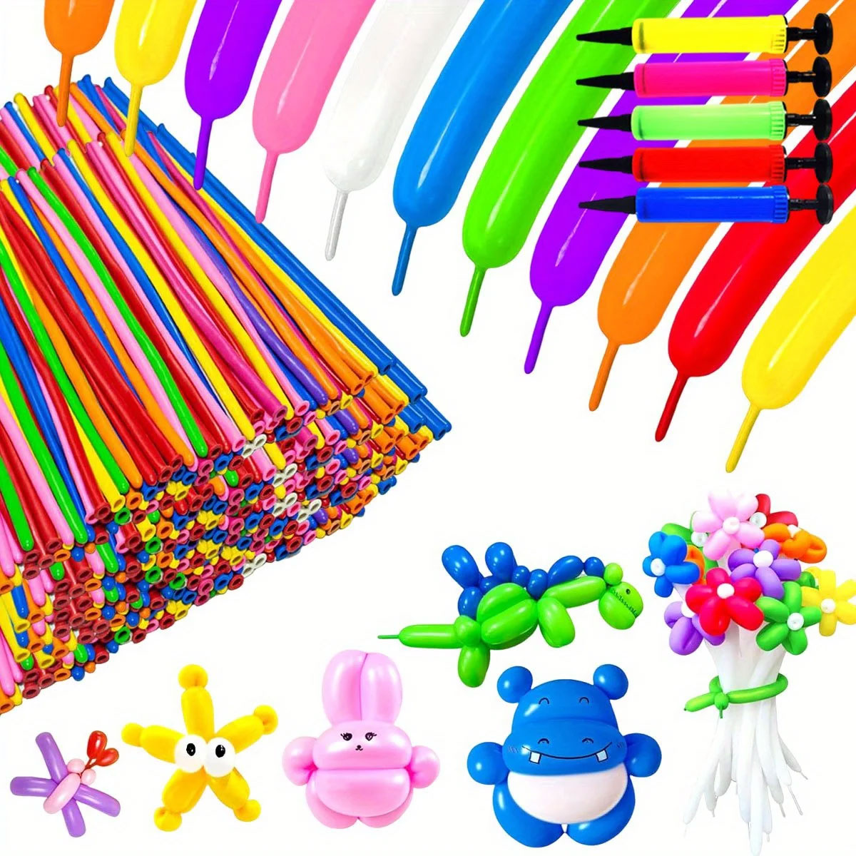 50/100pcs Colorful Long Latex  - огляд і ціна Balloon Pump Hand