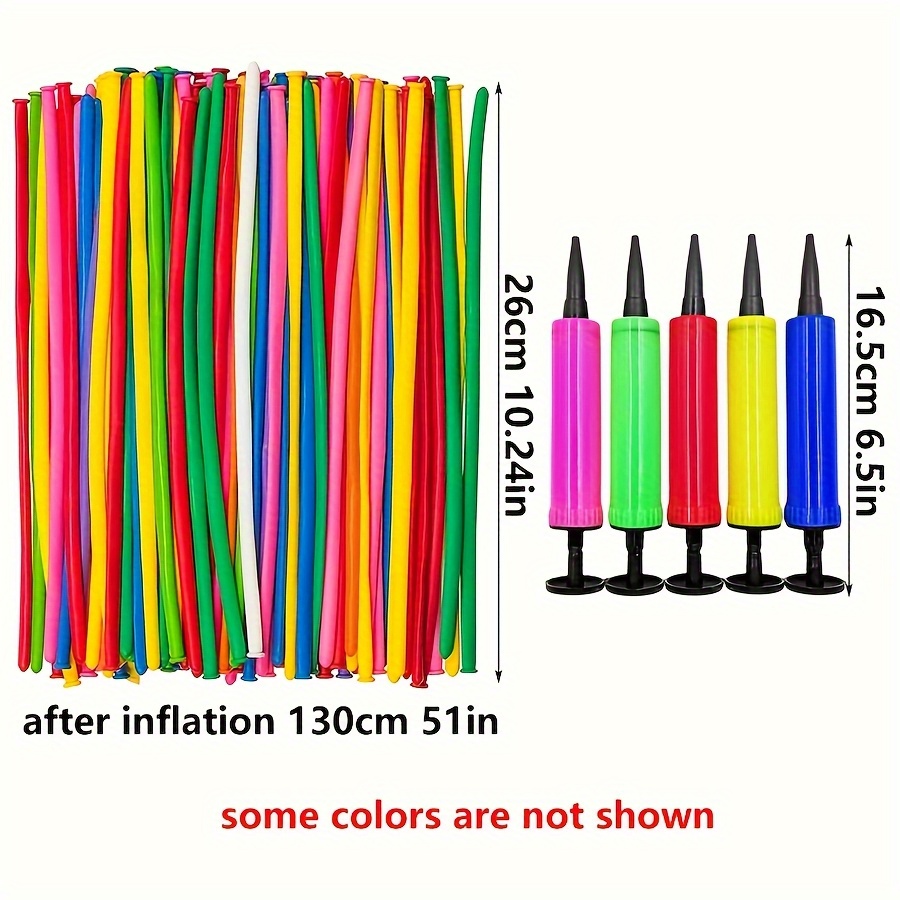 50/100pcs Colorful Long Latex  - огляд і ціна Balloon Pump Hand