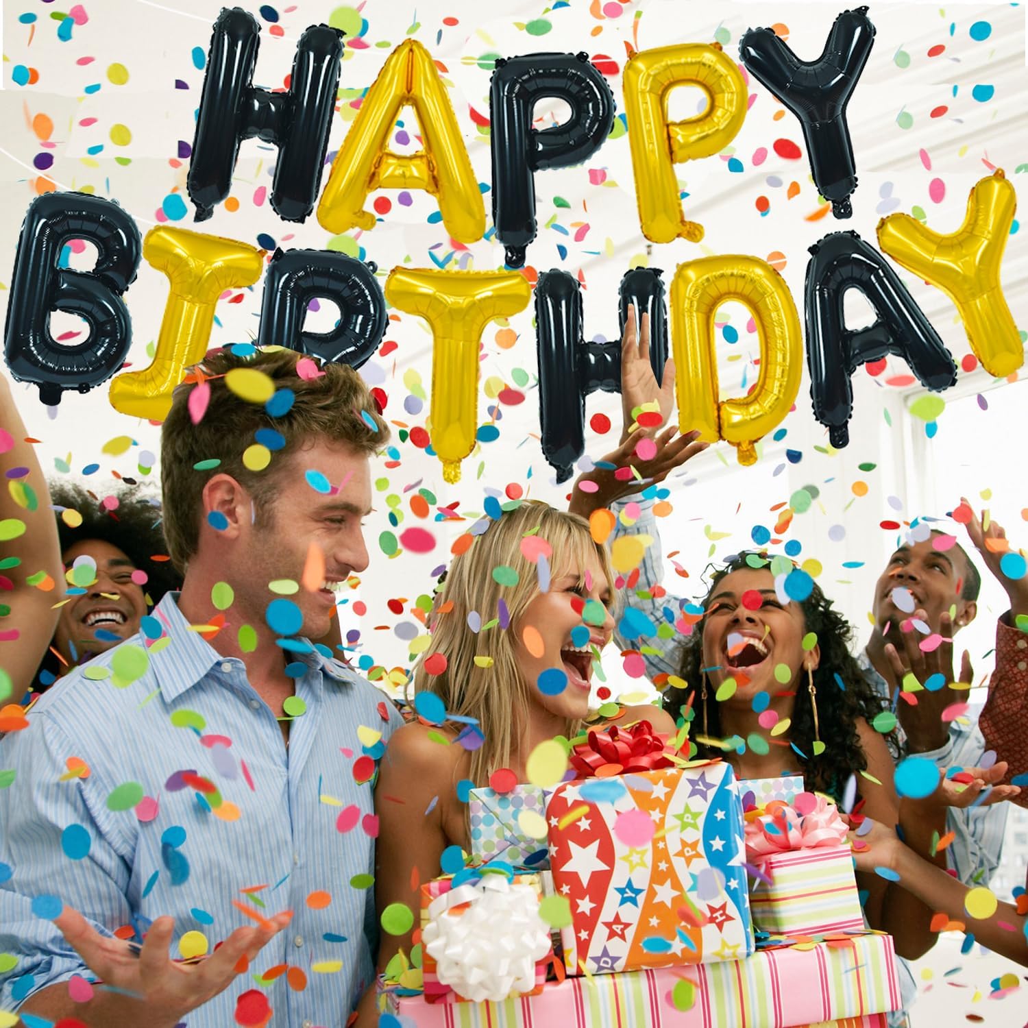 Black Gold Happy Birthday Deco - огляд і ціна Party Banner Gold