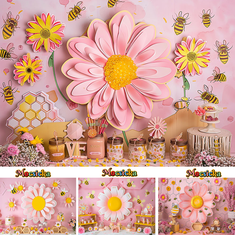 Mocsicka Sweet Daisy Girl Birt - огляд і ціна Dessert Table Backdrop