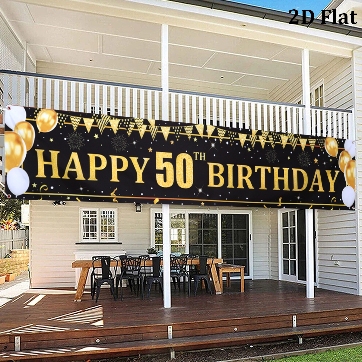 Black Gold Balloons Flags Happ - огляд і ціна Party Banner Gold
