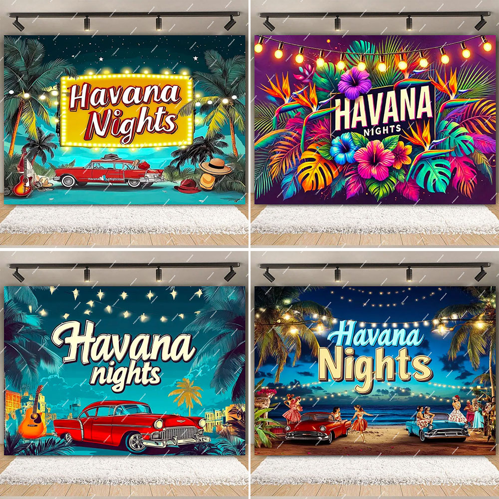 Havana Nights Backdrop Birthda - огляд і ціна Dessert Table Backdrop