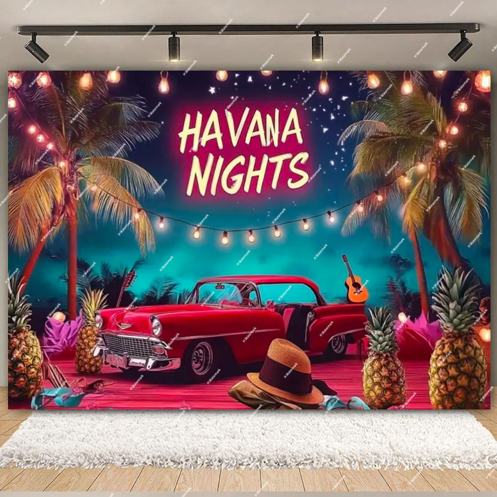 Havana Nights Backdrop Birthda - огляд і ціна Dessert Table Backdrop