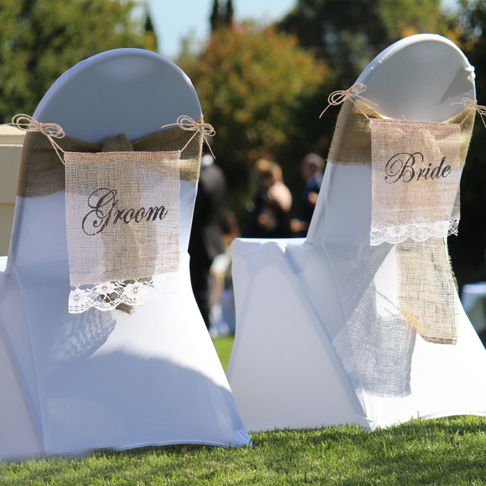 2Pcs Vintage Groom Chair Flags - огляд і ціна Party Banner Gold