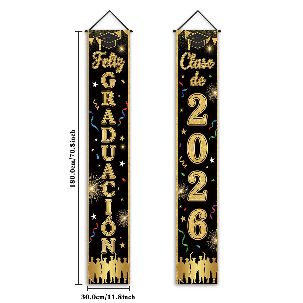 Feliz Graduacion Class of 2026 - огляд і ціна Party Banner Gold