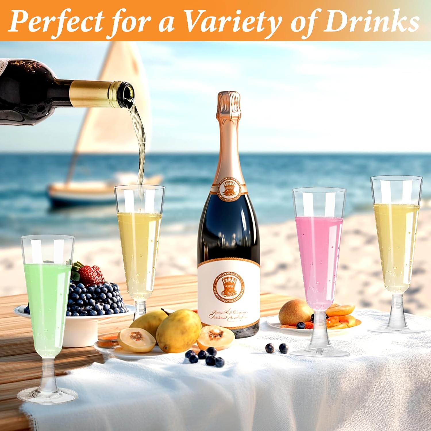 Plastic Champagne Flutes 40 Pa - огляд і ціна Eve Party